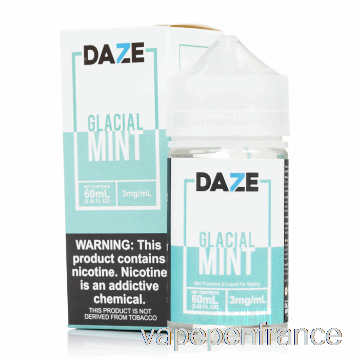 Menthe Glaciaire - E-liquide 7 Daze - Stylo Vape 100ml 0mg